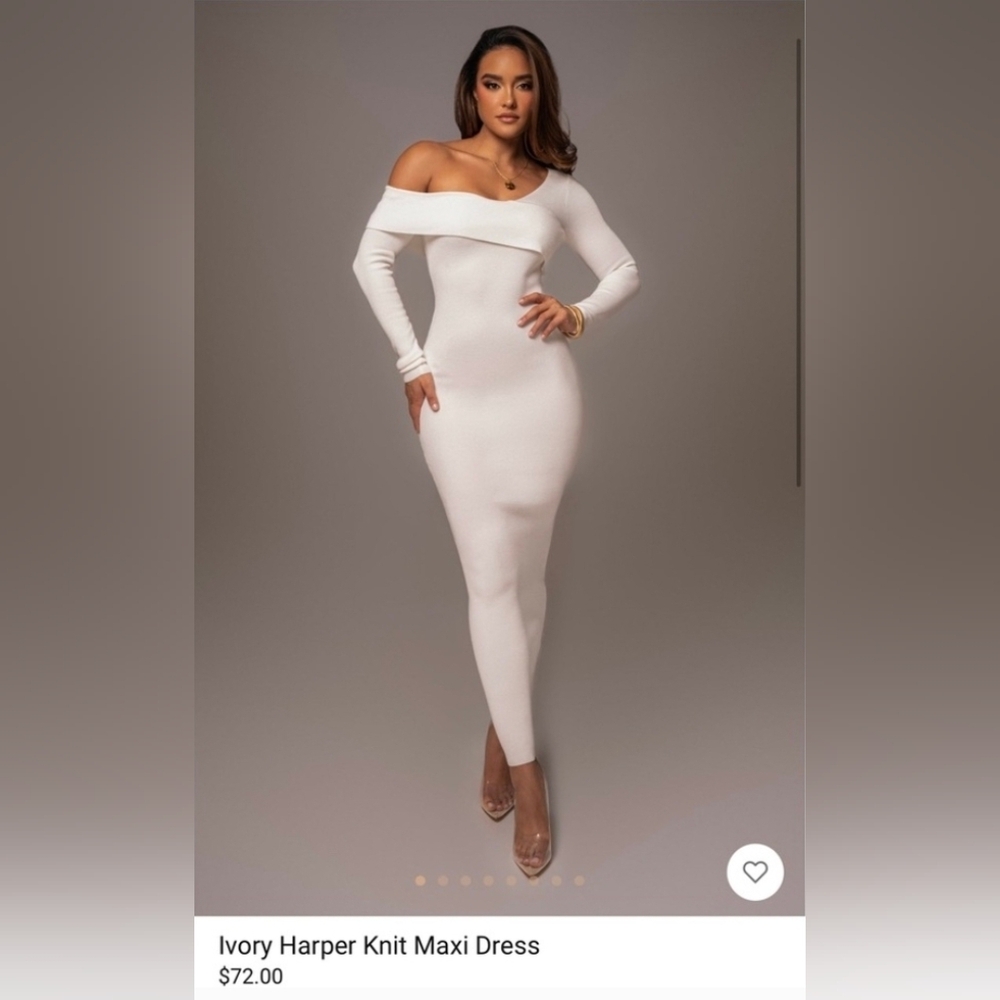 JLUXLABEL IVORY HARPER KNIT MAXI DRESS